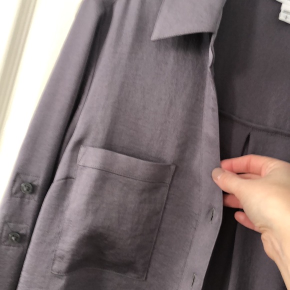 EUC Express Portofino slim shirt in metallic grey - Picture 3 of 8